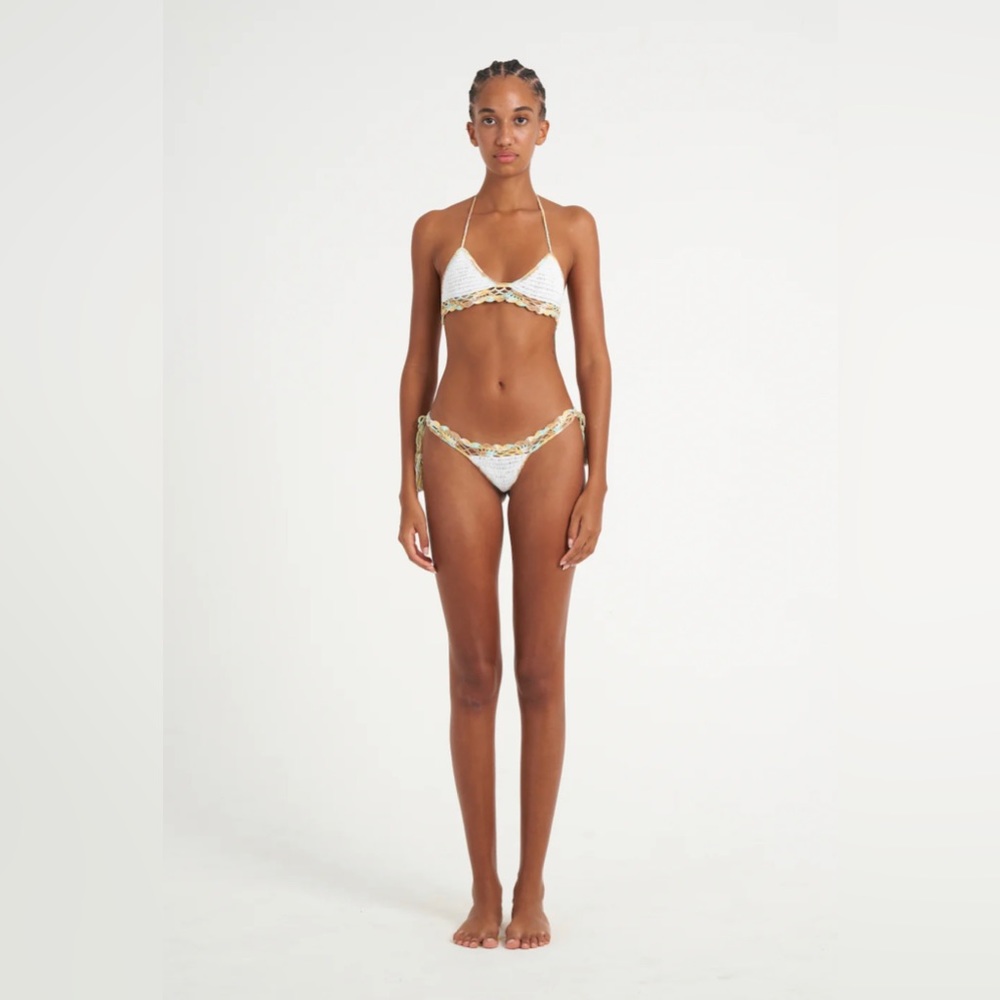 Akoia swim crochet selong blu bikini small
